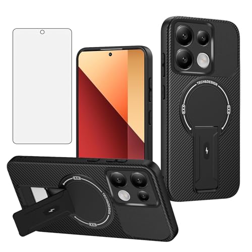 Coque Poco M6 Pro 4G magnétique carbone pour GPS en voiture et série streaming