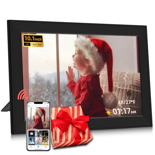 Image of Jazeyeah WiFi Uhale Digital Picture Frame,10.1 Inch Smart Photo Frame with1280 * 800 HD IPS Touch Screen,Share Photos/Videos Instantly via App from Anywhere Thanksgiving Gifts
