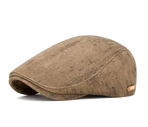 Image of Quanhaigou Unisex Denim Newsboy Hats Flat Ivy Gatsby Cabbie Driving Berets Hat Cotton Dad Cap for Men Women
