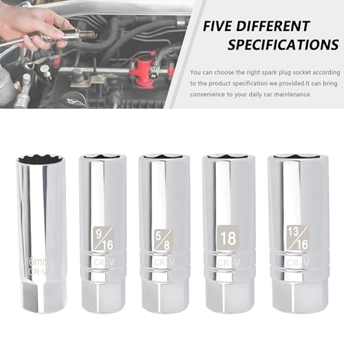Image of 18mm Magnetic Spark Plug Socket,6-Point 3 /8 inch Drive Thin Wall Spark Plug Socket,Universal Sparks Plugs Removal Tool Car Accessories for Most Cars Trucks SUVs