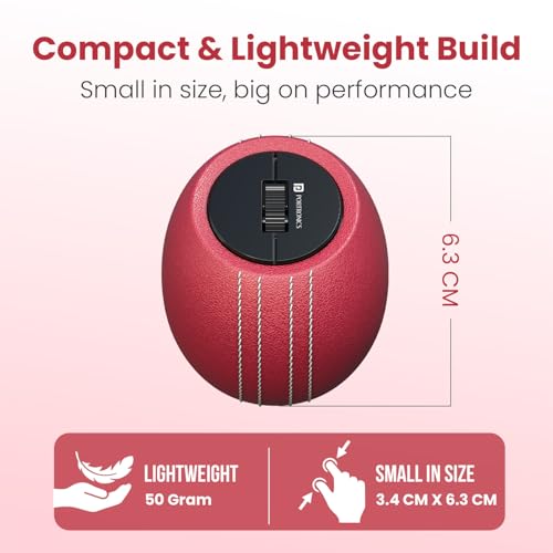 Image of Portronics ToadPlay Cricket Mini Wireless Bluetooth Mouse with Dual Wireless Connectivity (BT + 2.4 GHz), Rechargeable Battery, Noise-Free Clicking, Multi-Device Pair, Adjust Sensitivity (Red)