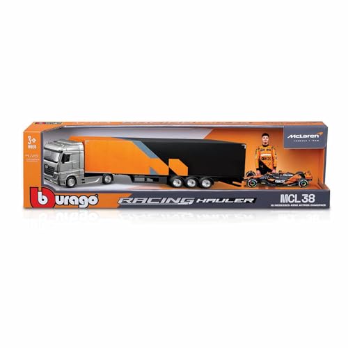 BBURAGO Mercedes Semi Truck with McLaren MCL38 (2024) #4 Norris, 1:43 Scale Diecast Set, Detailed Car Transporter with F1 Car - Image 3