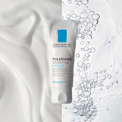 La Roche-Posay Toleriane Sensitive Cream, Face Moisturiser For Sensitive Skin, Prebiotic Hydrating Care, Thermal Spring Water, Repairs Cutaneous Barrier, Allergy UK Approved, 40ml