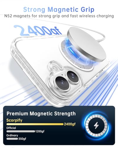 Coque iPhone 16 Plus MagSafe transparente SCORPIFY antichoc