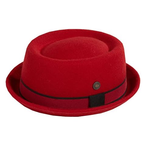 DASMARCA Leo Ruby Wool Felt Winter Stingy Brim Porkpie Hat - M Cover