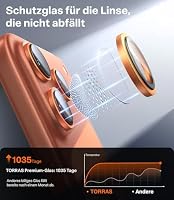 TORRAS für iPhone 17 Pro/iPhone 17 Pro Max Kameraschutz HD-Klare,Orange – Ansicht 7