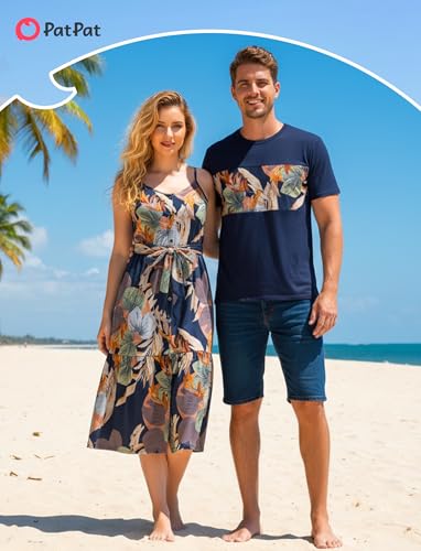 Image of PATPAT Matching Hawaiian Outfits for Family Summer Dress & Tee Sets | Mommy and Me Dresses, Hawaiian Dresses for Women, Matching Hawaiian Outfits for Couples, Beach Vacation, Family Photoshoot
