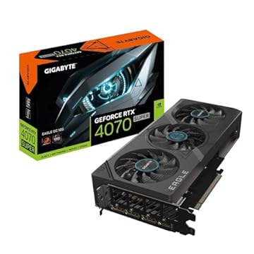 Placa de Vídeo Gigabyte NVIDIA GeForce RTX 4070 Super Eagle OC, 12GB, GDDR6X, 192-bit, Preto