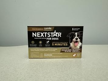 NEXTSTAR Flea and Tick Prevention for Dogs, Repellent, and Control, Fast Acting Waterproof Topical Drops for Medium Dogs, 3+1 Month Bundle