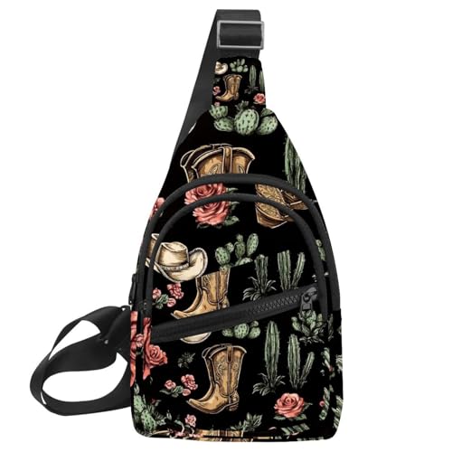 Sac à bandoulière cowboy cactuses western multicolore aux finitions soignées et design original