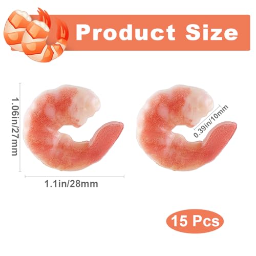 GORGECRAFT 1 Box 12 Stück Künstliche Garnelenfiguren Kunststoff PVC Realistische Künstliche Meerestiere Gekochte Und Geschälte Garnelen Modelldekoration Für Zuhause Küche Markt Ausstellung Party Foto