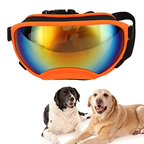 Dog Sunglasses Doggles, UV Protection Wind Dust Fog Pet Glasses Eye Wear with Adjustable Strap & Eyeglass Case for Medium Dog Outdoor Riding Driving (Orange Frame Red Lens) Dog Sunglasses Doggles, UV Protection Wind Dust Fog Pet Glasses Eye Wear with Adjustable Strap & Eyeglass Case for Medium Dog Outdoor Riding Driving (Orange Frame Red Lens)