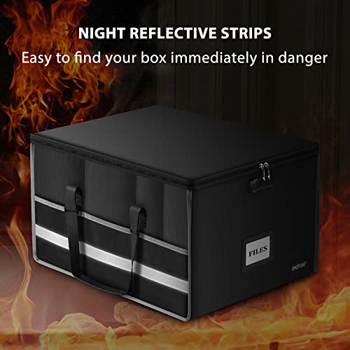 Engpow File Box With Lock, Fireproof Document Box File Storage Organizer Box With Inserts And Mesh Pockets,Collapsible Portable Large Filing Box File Cabinet For Hanging Both Letter And Legal Folders #TOP7