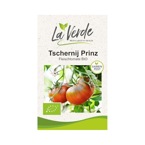 La Verde MEIN GARTEN UND ICH. Tschernij Prinz BIO Tomatensamen für ca. 8–10 Pflanzen, aromatische Fleischtomate, Saatgut ohne Gentechnik