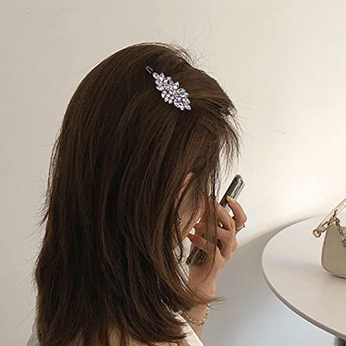 Iaceble Bohemia Rhinestone Hair Clips Barrette Crystal Leaf Hairclip Hairpin Gold Leaf Side Clips Barrette Shining Leave Head Clip Hairpin Bridal Cz Head Clip Hair Accessories For Women And Girls Headdress (Gold) #TOP1