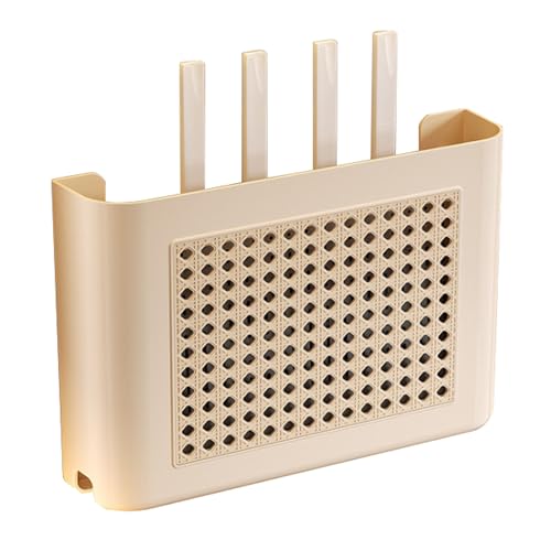 MNOIINM Caja Router Pared, Soporte WiFi Pared, Escritorio/Pared Caja de Enrutador Decorativa, Cajas Oculta Cables Pequeña, Estante Flotante para Sala de Estar, Dormitorio y Oficina(Large)