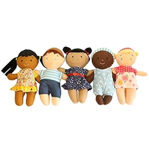 Diversity Buddies Plush Diversity Dolls Multicultural Dolls for Kids Multicultural Baby Dolls Different Races Dolls Multi Ethnic Multiracial Dolls Daycare Toys 8 Set of 5