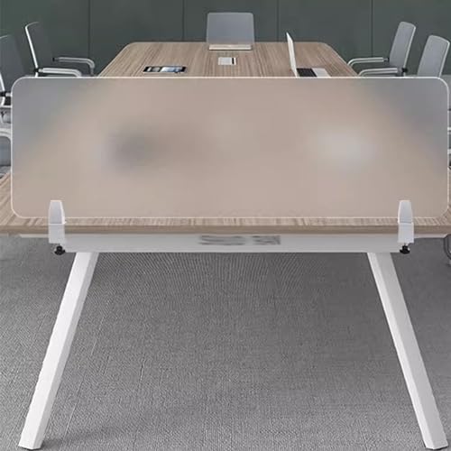 Mampara de escritorio acrílica, mampara protectora independiente para oficinas, recepción y cajas. Panel de privacidad para espacios de trabajo. Protección transparente para la salud y la seguridad.