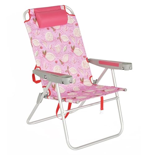 SUNNYFEEL Oversized Tall Folding Beach Chair Lightweight, 17" Portable Sand Chair for Adults Heavy Duty 500 LBS with Cup Holders, Foldable High Camping Lawn Chairs for Camp/Outdoor/Picnic/Sp