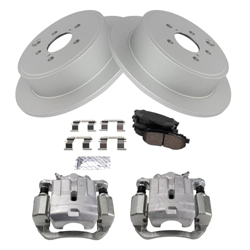 Image of TRQ Rear Brake Pad and Rotor Set Ceramic G Coated 292mm Diameter Rotors