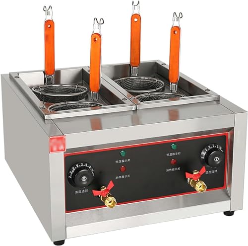 Machine de cuisson de pâtes à 4 paniers, cuiseur de nouilles commercial avec filtre et vanne de vidange indépendante, connexion interrupteur d'air et chauffage rapide 2000 W, pour restaurant, hôt