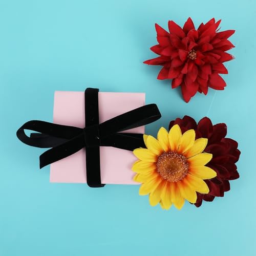 Black Velvet Ribbon 25mm Wide Velvet Ribbon Gift Wrap Ribbons for Gift Wrapping,Vintage Spool Fabric Ribbons for Wreath Decoration Bow Making, 1 Inch Wide, 10 Yards - Image 2