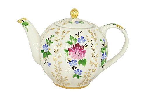 Lomonosov Porcelain 3 Cups Tea Pot Golden Grasses 20 oz/600 ml