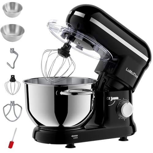 Comparison: Best 6 Quart Stand Mixer 9 LoMoTive Stand Mixer 6QT Dough Maker - 660W Dough Mixer 6-Speed Electric Mixer with Egg Whisk Dough Hook Flat Beater for Home Kitchen BLACK