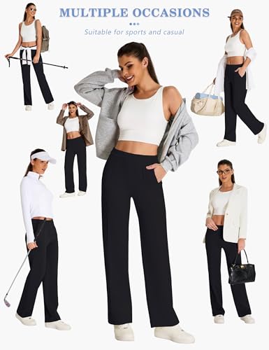 BMJL Women's Work Pants 32" High Waisted Casual Track Pant Yoga Travel Golf Joggers Pockets Slacks Fall Clothes4