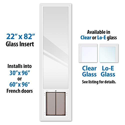 Plexidor Dog Door 22 In. X 82 In. Clear Glass Insert For 30 In. X 96 In. Or 60 In. X 96 In. French Doors #TOP2