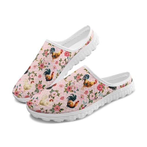 Howilath Women's Backless Slip on Mesh Sneakers Shoes Ladies Round Toe Comfortable House Slippers Open Back Design