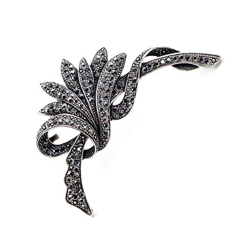 TOPYL New Black Bow Brooches for Women Rhinestone and Pearl Brooch Pin Vintage Broches Fashion Jewelry Elegant Accessories