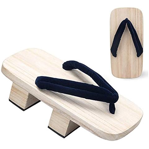 YANMUZI Geta Sandals Mens Wooden Geta Sandals Clogs Flip Flop Two-Teeth Japanese Traditional High Heel Slippers,B-38 Cover