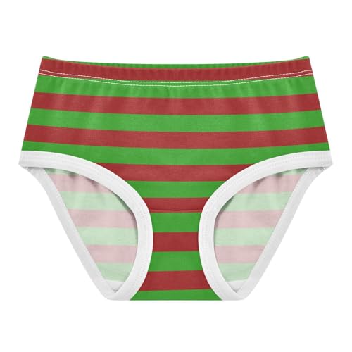 Red Green Stripe Toddler Girls's Underwear 2T