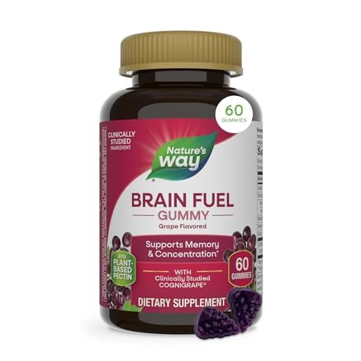 Nature's Way Brain Fuel Gummies, Cognigrape, Focus & Memory Support*, 60 ct