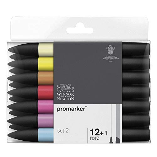 Winsor & Newton aweMarker Marker Blending Set 2, Twin-Tip, 12-Pack, One Size, Multicolor