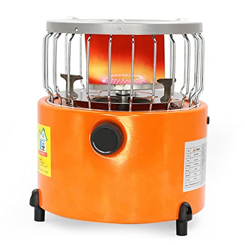 YKYR 2 En 1 Calentador De Gas Portátil Y Estufa De Estufas De Gas, Calefactor De Gas De Cerámica, Quemador Camping O Barcos (Color : Orange, Size : Mini Heating Stove)