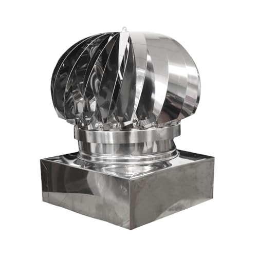 PIKAPPA 1303I Windabzug aus Edelstahl mit quadratischem Sockel, 320 x 320 mm, für Rohre und Schornsteine