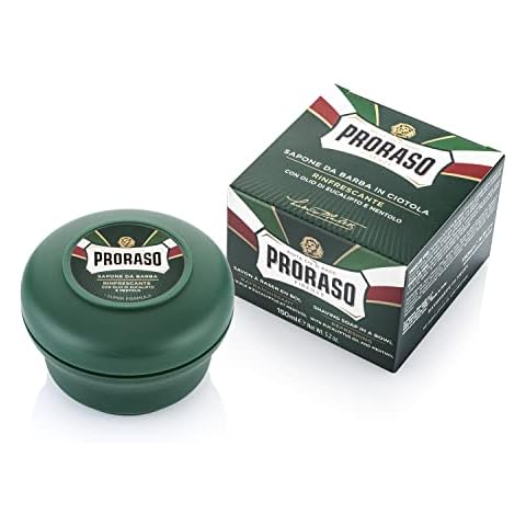 Proraso Shaving Soap inklusive Seifenschale, erfrischende und belebende Rasierseife für Herren mit Eukalyptusöl und Menthol, Made in Italy, Grün , 150 ml (1er Pack) Cover