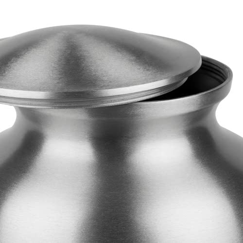 Perfect Memorials Classic Pewter Grecian Large Cremation Urn (200 Cu/in) - Aluminum Urn for Adult Human Ashes/Durable & Secure/for Home, Niche, & Funeral/A Beautiful Tribute to Your Loved One