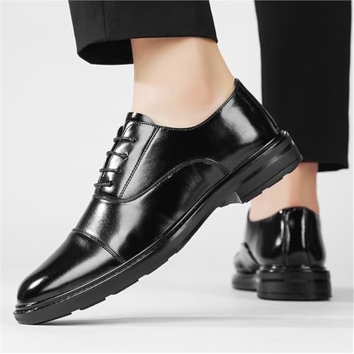Mens All Season British Leather Shoes Korean Style Business Dress Casual Wedding Footwear Lace up3