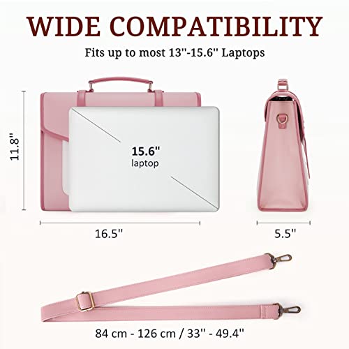 Ecosusi Laptop Bag For Women 15.6 Inch Pu Leather Briefcase Large Computer Satchel Bag Professional Work Messenger Bag #TOP3