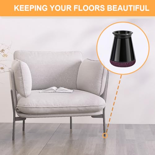 Image of 32 Pcs Chair Leg Protectors for Hardwood Floors, Silicone Felt Furniture Leg Cover Pad for Protecting Floors from Scratches and Noise, Smooth Moving,Black X-Small(Fit Round Diameter:8 /16''-15 /16'')