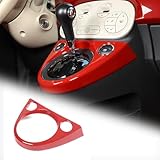 Tumukiw Gear Shift Frame Cover Trim Compatible with Fiat 500 2011-2023 ABS Control Gear Box Shift Panel Edge Frame Cover Sticker Decorative Accessories（Red）