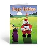 Fingers Crossed Golfing Christmas Cards - 18 Boxed Golf Cards & Envelopes