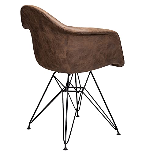 Sillón resistente con tapizado de cuero sintético negro miniatura 7