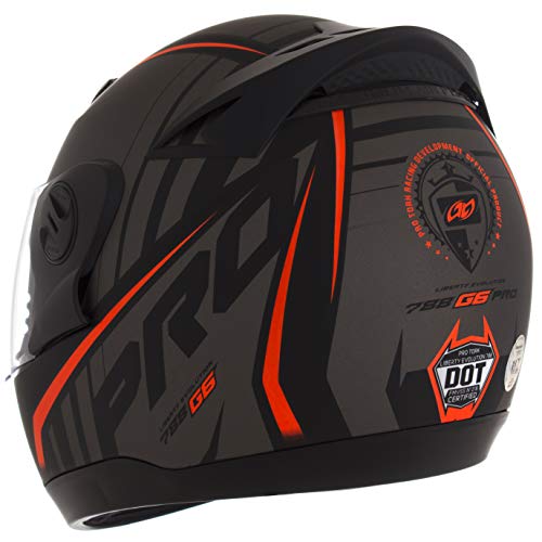 Pro Tork Capacete Evolution G6 Pro Neon Fosco 58 Preto/Vermelho