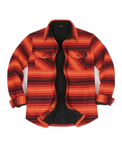 ZENTHACE Fleece Flannel Shirt Jacket for Men Sherpa Lined Fall Winter