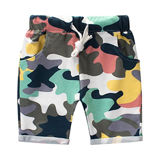 Shorts de corrida para bebês meninos e bebês de algodão casual de verão com estampa de dinossauro, c