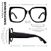 GQUEEN Oversized Fake Glasses Women Men Retro Thick Big Square Frame Clear Lens UV400 Protection Fashion Eyeglasses,Black Purple